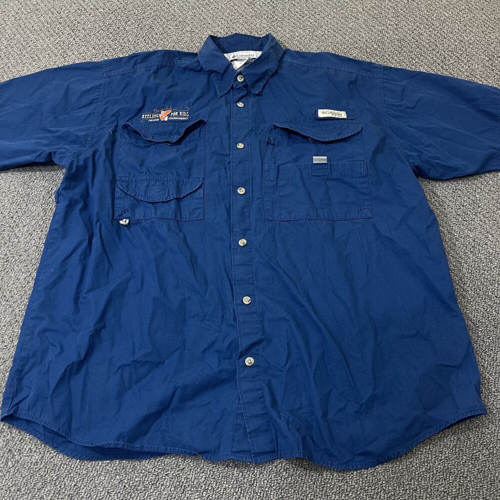 Columbia PFG Shirt Mens Large Fishing Tournament Reeling For Kids Outdoor